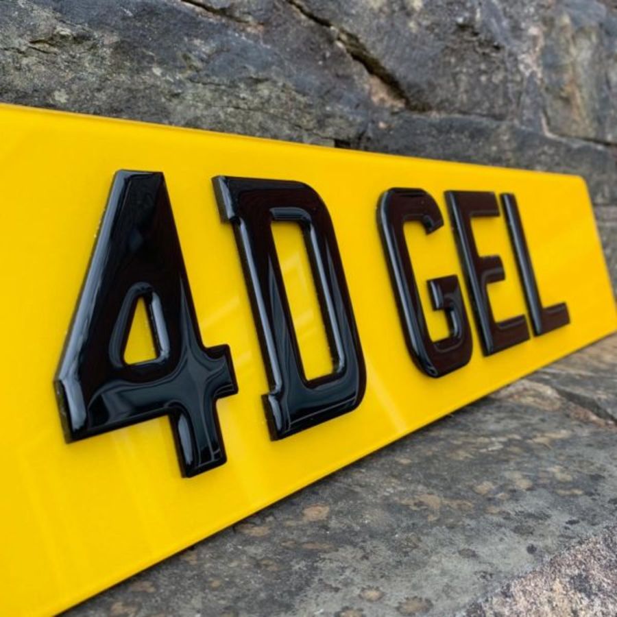 Premium 4D Gel Number Plates High Gloss  Road Legal High Quality